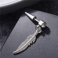Fashion Feather Stainless Steel Inlay Artificial Gemstones Drop Earrings 1 Piece main image 5