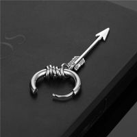 1 Piece Hip-hop Arrow Plating Titanium Steel Drop Earrings sku image 1