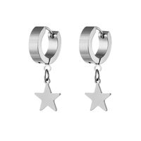1 Piece Simple Style Pentagram Stainless Steel Plating Drop Earrings main image 2