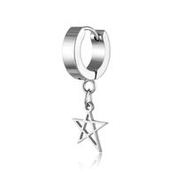 1 Piece Lady Pentagram Titanium Steel Plating Hollow Out Drop Earrings sku image 1