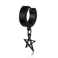 1 Piece Lady Pentagram Titanium Steel Plating Hollow Out Drop Earrings sku image 3