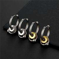 1 Piece Simple Style Circle Titanium Steel Plating Inlay Zircon Earrings main image 5