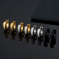 1 Piece Simple Style Solid Color Titanium Steel Plating Earrings main image 1
