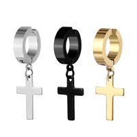 Simple Style Cross Titanium Steel Plating Ear Clips 1 Piece main image 2