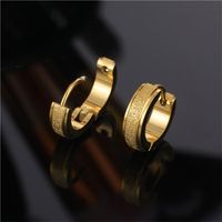 Fashion Round Titanium Steel Polishing Earrings 1 Piece main image 3