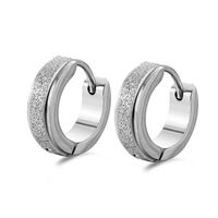 Fashion Round Titanium Steel Polishing Earrings 1 Piece sku image 1