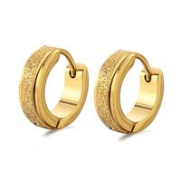 Fashion Round Titanium Steel Polishing Earrings 1 Piece main image 6