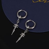 1 Piece Fashion Cross Titanium Steel Plating Drop Earrings main image 2