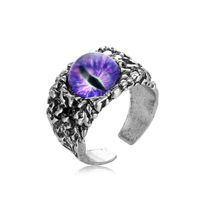 1 Piece Hip-hop Eye Dragon Alloy Plating Inlay Artificial Gemstones Turquoise Unisex Open Ring main image 4