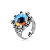 1 Piece Hip-hop Eye Dragon Alloy Plating Inlay Artificial Gemstones Turquoise Unisex Open Ring main image 2
