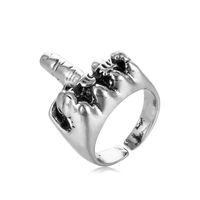 1 Piece Hip-hop Cross Skull Dragon Alloy Plating Inlay Rhinestones Unisex Open Ring sku image 12