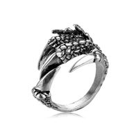 1 Piece Hip-hop Cross Skull Dragon Alloy Plating Inlay Rhinestones Unisex Open Ring sku image 16