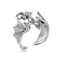 1 Piece Hip-hop Cross Skull Dragon Alloy Plating Inlay Rhinestones Unisex Open Ring sku image 2