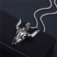 Mode Pentagramm Löwe Legierung Titan Stahl Einbrennlack Halskette Mit Anhänger 1 Stück main image 1