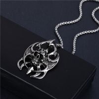Fashion Pentagram Lion Alloy Titanium Steel Stoving Varnish Pendant Necklace 1 Piece sku image 8