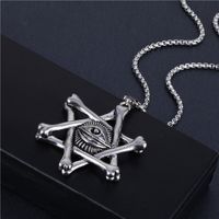 Fashion Pentagram Lion Alloy Titanium Steel Stoving Varnish Pendant Necklace 1 Piece sku image 12