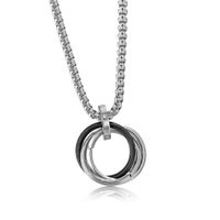 Fashion Circle Titanium Steel Pendant Necklace 1 Piece sku image 2