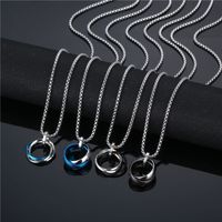 Fashion Circle Titanium Steel Pendant Necklace 1 Piece sku image 4