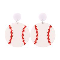 1 Pair Simple Style Football Patchwork Arylic Drop Earrings main image 2