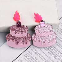 1 Pair Simple Style Cake Arylic Patchwork Women's Drop Earrings main image 5