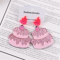 1 Pair Simple Style Cake Arylic Patchwork Women's Drop Earrings main image 4