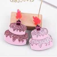 1 Pair Simple Style Cake Arylic Patchwork Women's Drop Earrings sku image 1