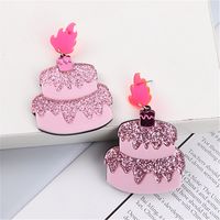 1 Pair Simple Style Cake Arylic Patchwork Women's Drop Earrings main image 3