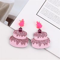 1 Pair Simple Style Cake Arylic Patchwork Women's Drop Earrings main image 2