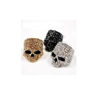 1 Piece Fashion Skull Metal Inlay Artificial Diamond Unisex Rings sku image 3