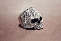 1 Piece Fashion Skull Metal Inlay Artificial Diamond Unisex Rings main image 4
