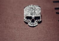 1 Piece Fashion Skull Metal Inlay Artificial Diamond Unisex Rings main image 3