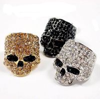 1 Piece Fashion Skull Metal Inlay Artificial Diamond Unisex Rings main image 2