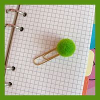 Japanese Cute Creative Metal Paper Clip Bookmark Color Candy Hairy Ball Pin Student Office Supplies Stationery sku image 5