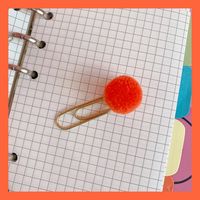 Japanese Cute Creative Metal Paper Clip Bookmark Color Candy Hairy Ball Pin Student Office Supplies Stationery sku image 4