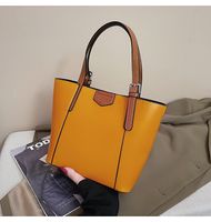 Women's Large All Seasons Pu Leather Solid Color Fashion Square Zipper Tote Bag sku image 7
