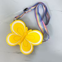 Kid's Small Silica Gel Butterfly Cute Square Zipper Crossbody Bag sku image 1