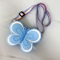 Kid's Small Silica Gel Butterfly Cute Square Zipper Crossbody Bag sku image 3