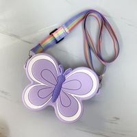 Kid's Small Silica Gel Butterfly Cute Square Zipper Crossbody Bag sku image 2