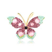 Moda Mariposa Aleación Enchapado Embutido Diamantes De Imitación Mujeres Broches sku image 1