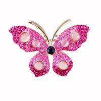 Mode Papillon Alliage Placage Incruster Strass Femmes Broches main image 2