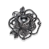 Retro Flower Bow Knot Alloy Plating Inlay Rhinestones Pearl Women's Brooches sku image 7