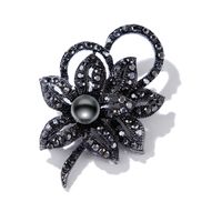 Retro Flower Bow Knot Alloy Plating Inlay Rhinestones Pearl Women's Brooches sku image 11
