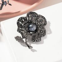 Retro Flower Bow Knot Alloy Plating Inlay Rhinestones Pearl Women's Brooches sku image 3
