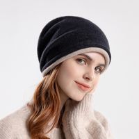 امرأة موضة اللون الصامد إفيلس قبعة من الصوف sku image 1