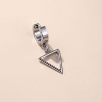 1 Piece Hip-hop Triangle Star Skull Stamping Stainless Steel Drop Earrings main image 3