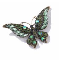 Retro Mariposa Aleación Embutido Diamantes De Imitación Mujeres Broches sku image 2