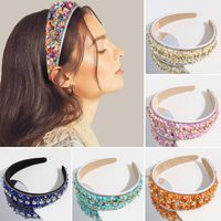 Baroque Style U Shape Rhinestone Inlay Turquoise Hair Band 1 Piece main image 6