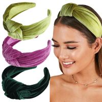Simple Style Solid Color Gold Velvet Hair Band 1 Piece main image 1