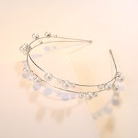 Women'S Fashion Round Iron Inlay Artificial Pearls Hair Band sku image 2