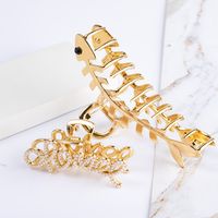 Women's Fashion Letter Bow Knot Alloy Plating Inlay Artificial Pearls Artificial Diamond Hair Claws main image 4